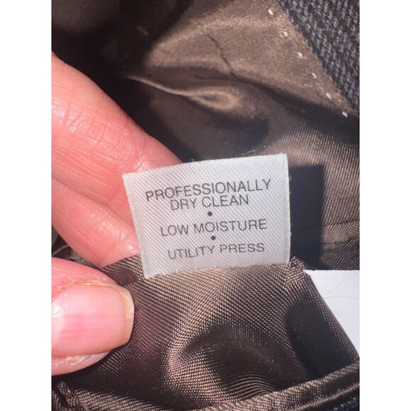 Austin Reed Blazer Sport Jacket 46L Wool Blend Brown Houndstooth Elbow Patches - Picture 8 of 14